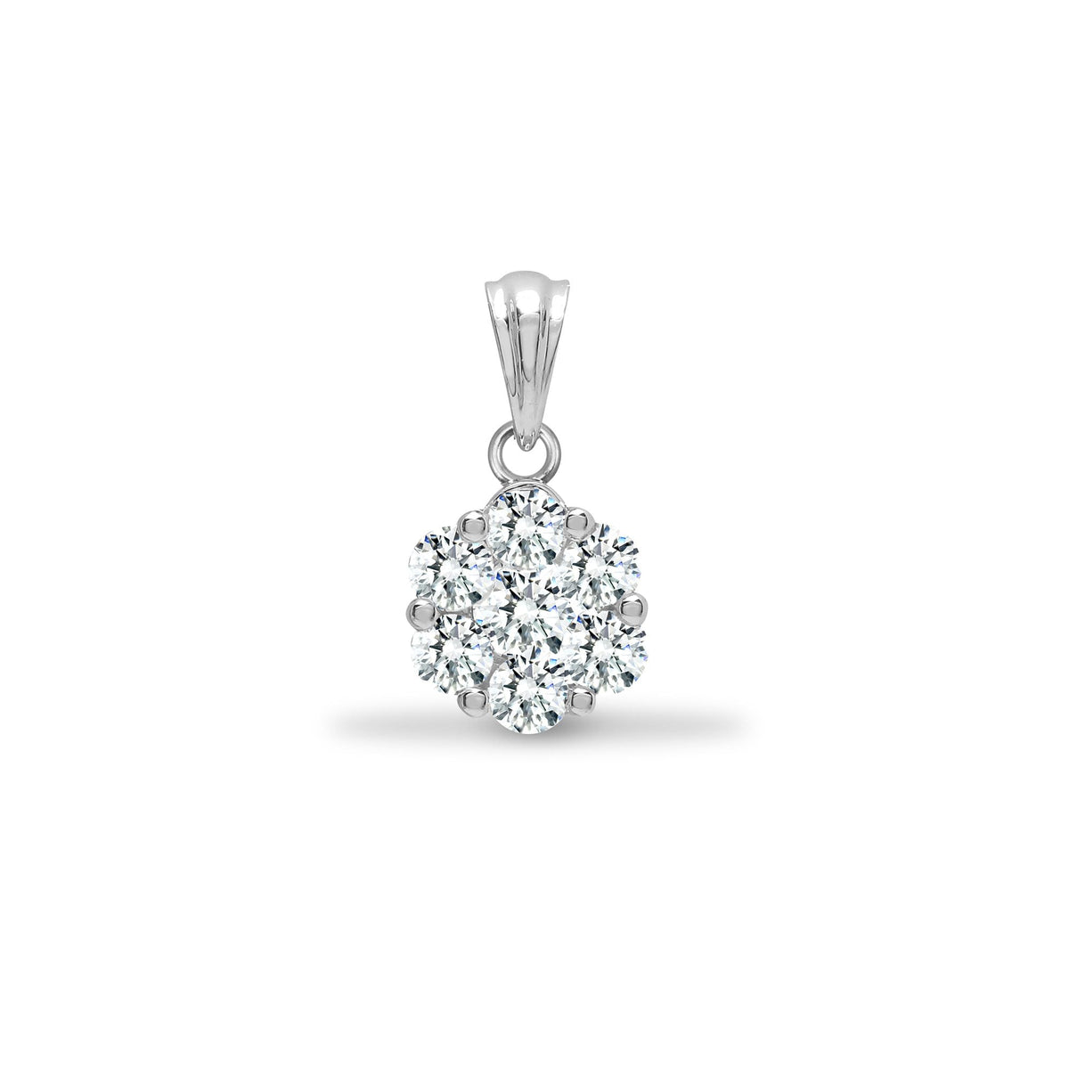 Pendentif en grappe de 7 diamants blancs 18 carats (0,50 carat au total)