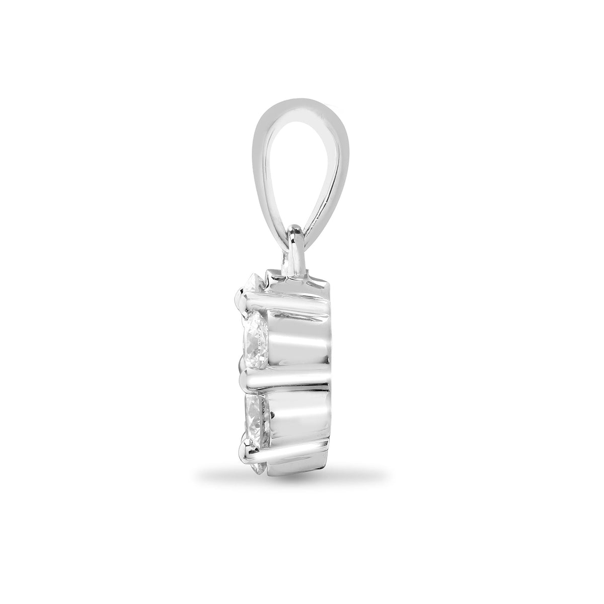 Pendentif en grappe de 7 diamants blancs 18 carats et 1 carat de diamants (1 carat au total).