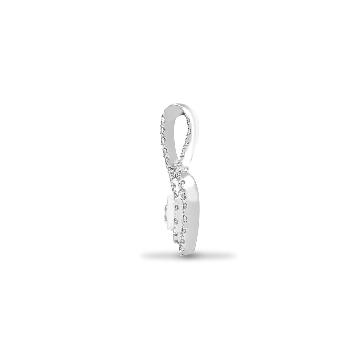 Pendentif en or blanc 18 carats serti de diamants (0,48 carat) avec bélière en boucle