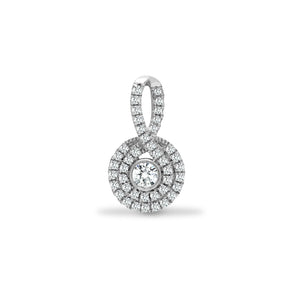 18ct White Gold 0.48ct Diamond Looped Bale Cluster Pendant