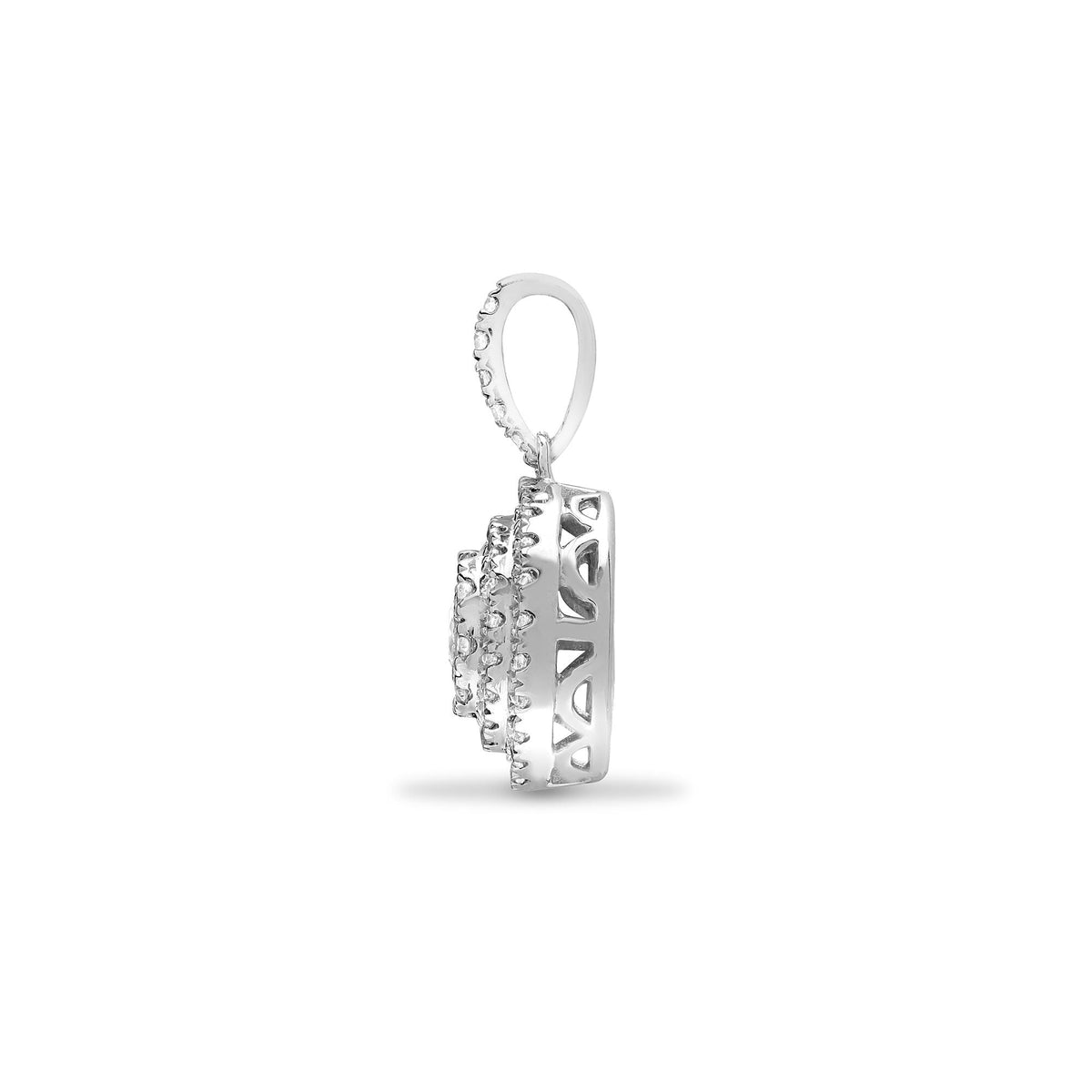 Pendentif à bélière en diamant blanc 18 carats (0,73 carat)