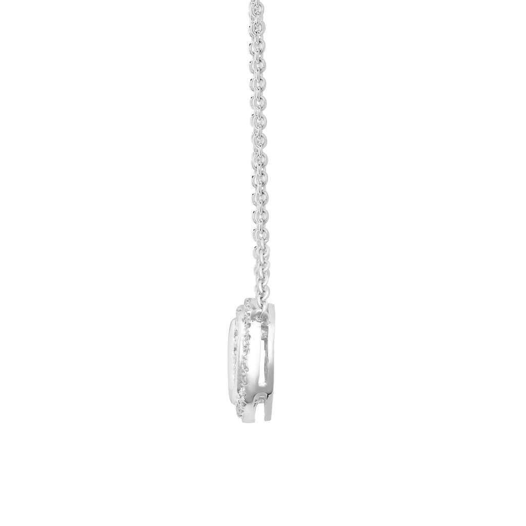 18ct White Gold 0.20ct Diamond Infinity Necklace 18" Chain