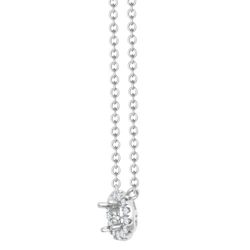 Solitaire 0.25ct halo diamond necklace