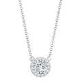 18ct white gold diamond halo pendant