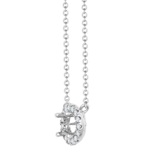 Luxury halo pendant necklace in 18ct white gold