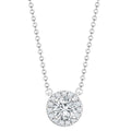 18ct white gold diamond halo pendant necklace