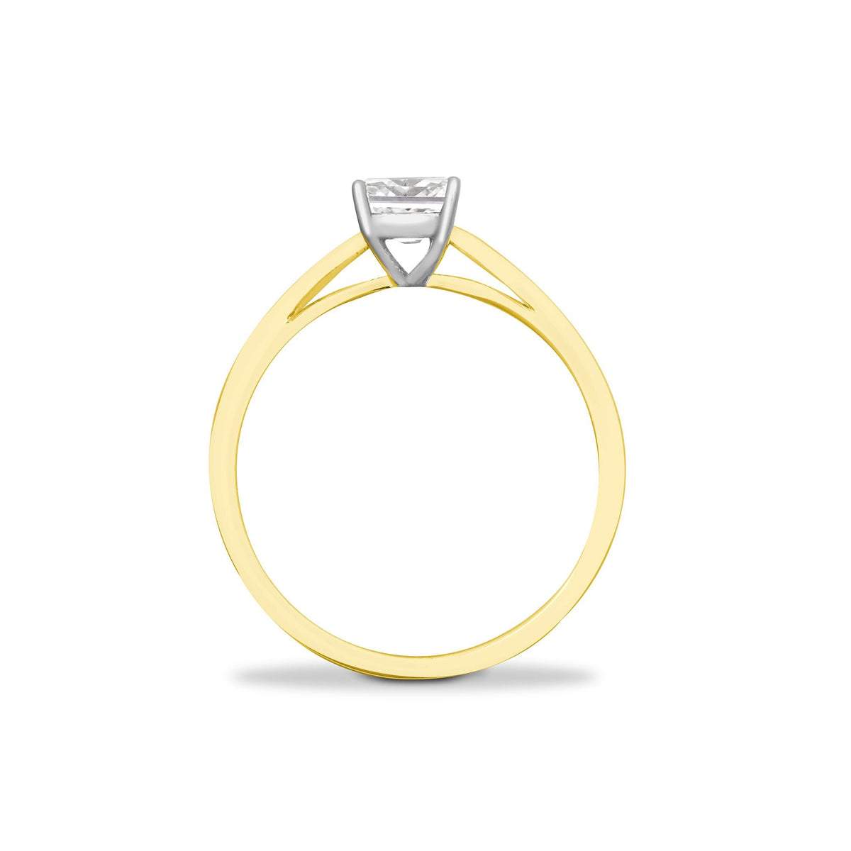 18ct Yellow Gold 25pts Emerald Cut Ring