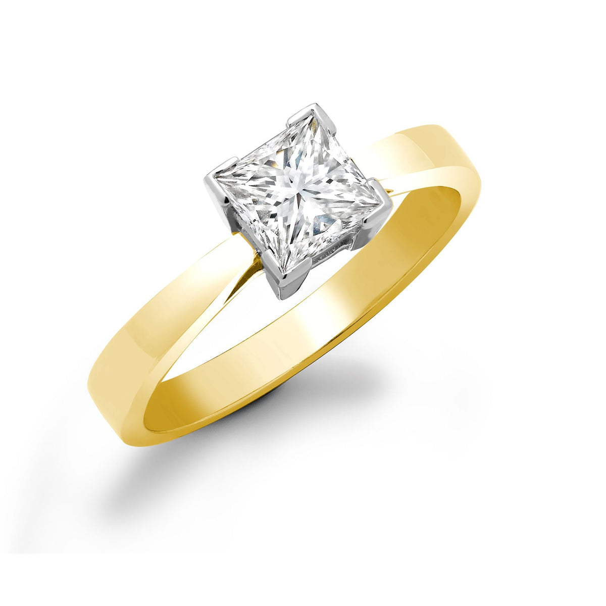 18ct Yellow Gold 50pts Princess Cut Ring