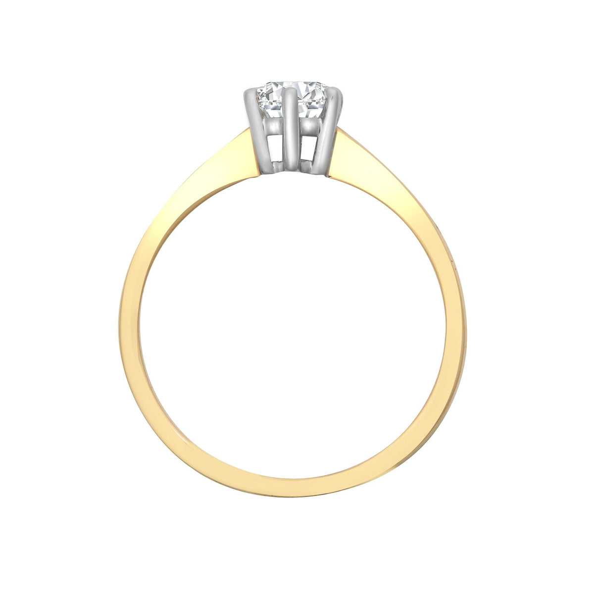  Anello in oro giallo 18 carati con diamante solitario da 25 punti