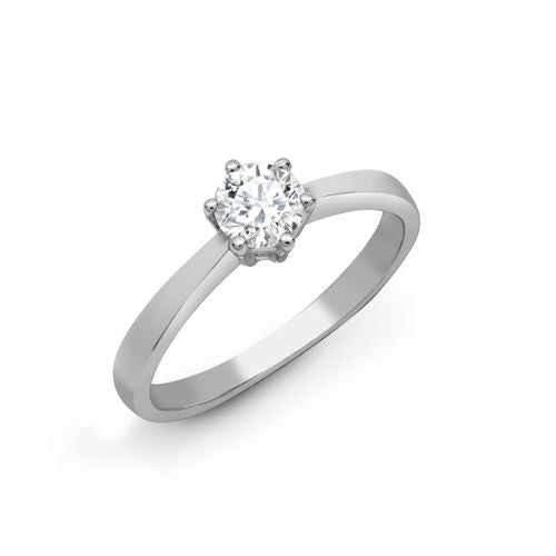  Anello in oro bianco 18 carati con diamante solitario da 0,50 carati