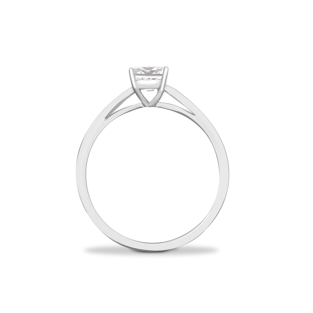 18ct White Gold 0.25ct Emerald Cut Solitaire Diamond Ring