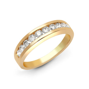 18ct Yellow Gold 25pts Channel Set Dia Ring
