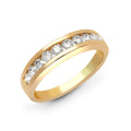 Bague en or jaune 18 carats, diamant serti canal de 1,50 carat, demi-anneau ET