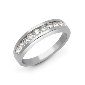 18ct White Gold 1.25ct Channel Set Diamond 1/2 ETERNITY