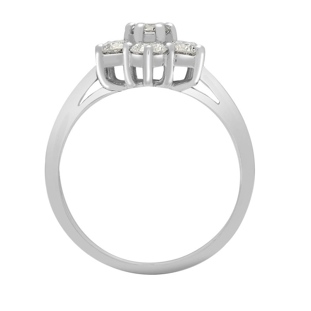 18ct White 1.25ct Diamond 7 Stone Cluster Ring