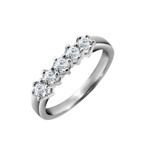 Anello in oro bianco 18 carati con 5 diamanti da 0,75 carati