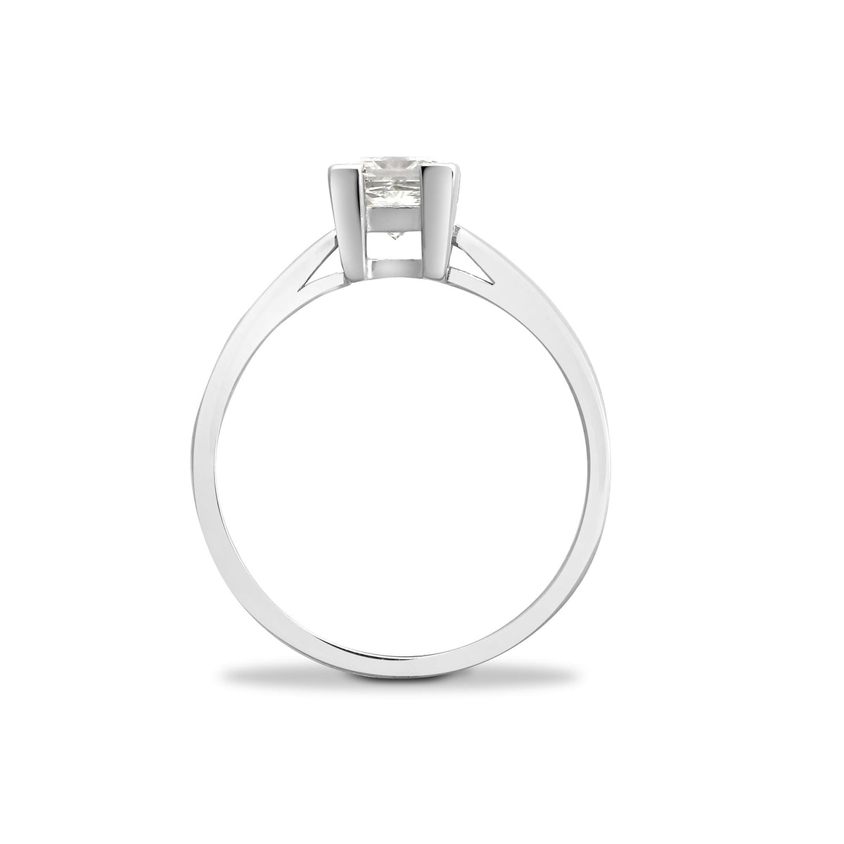  Anello solitario in oro bianco 18 carati con diamante taglio principessa da 0,50 carati