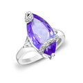 18ct White Gold Diamond And Amethyst Ring