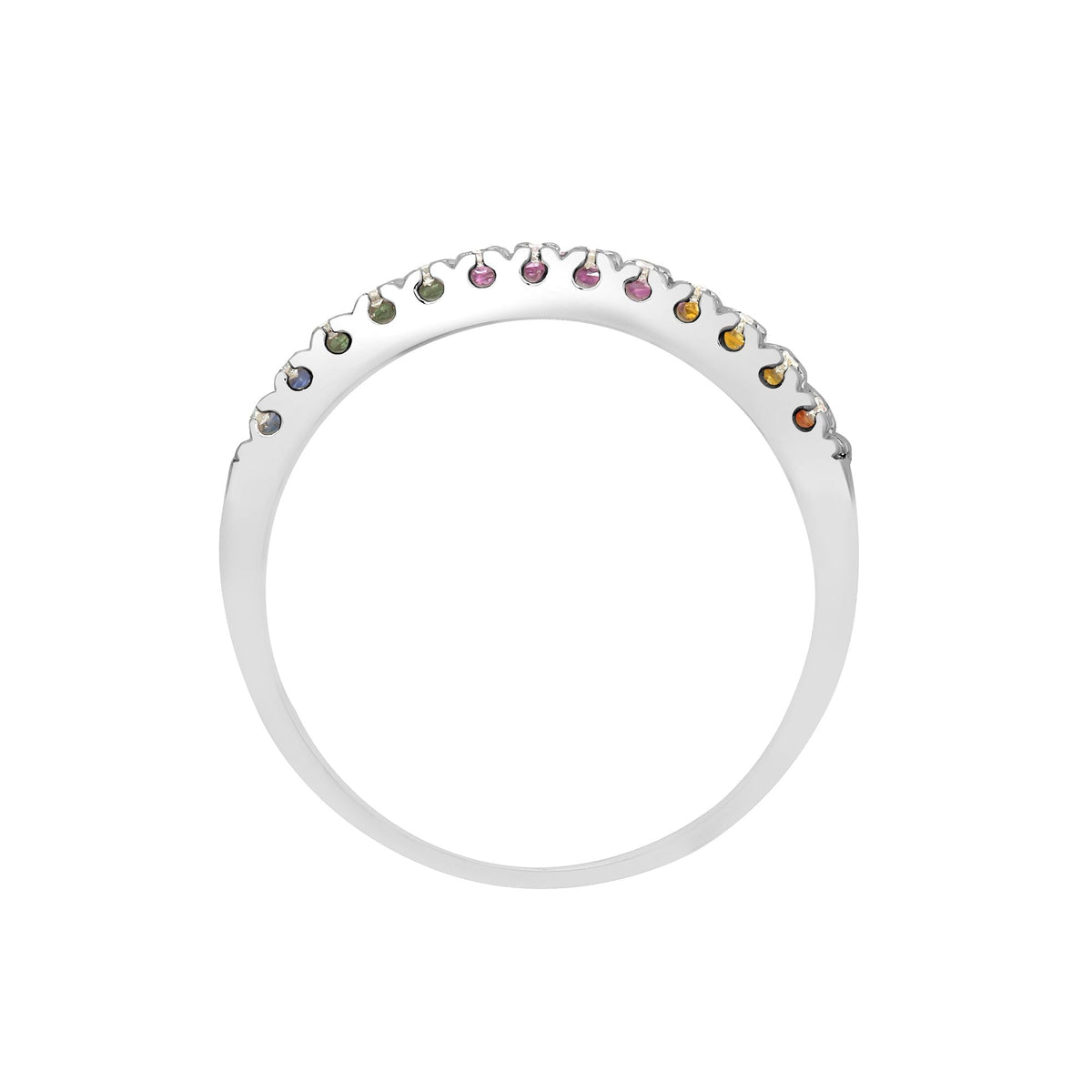 18ct White Gold Diamond And Multi Coloured Sapphires Ring