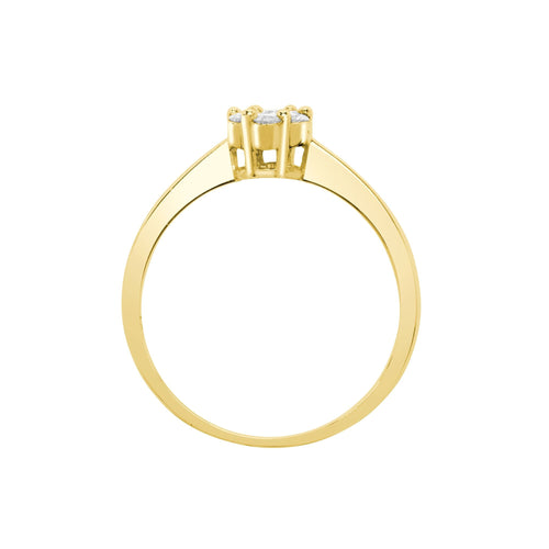  Anello in oro giallo 18 carati con diamanti da 0,24 ct