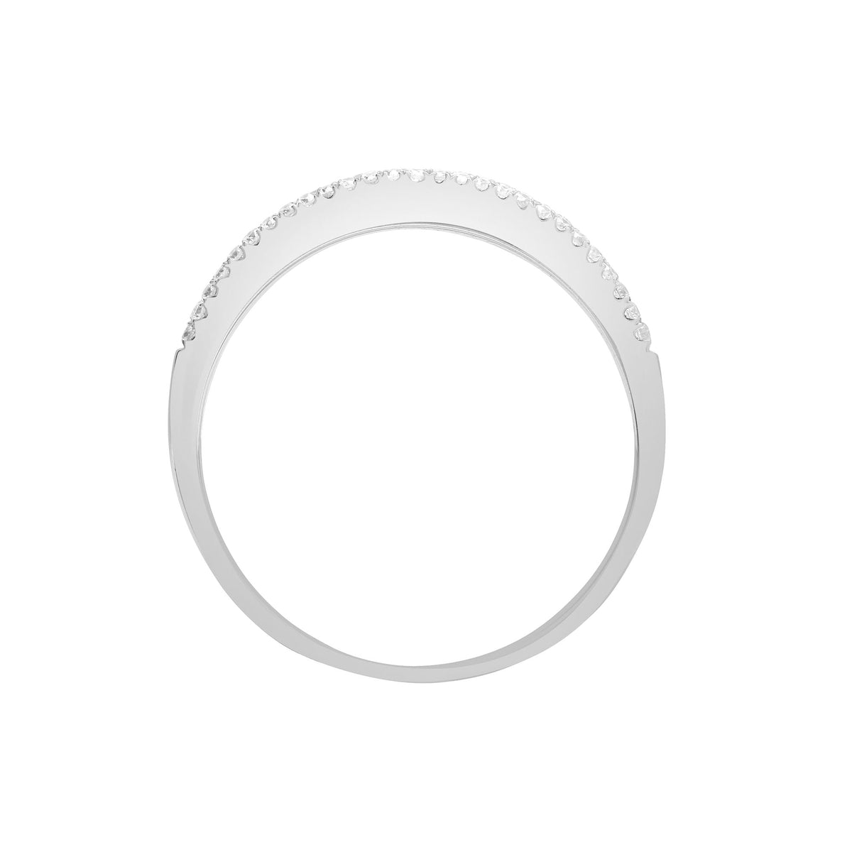 18ct White 0.47ct Diamond 3 Row ½ ET Ring