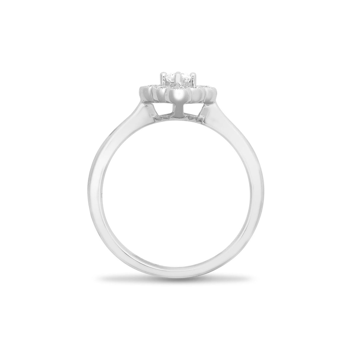 18ct White 0.40ct Diamond Cluster Mill-Grain Edge Ring