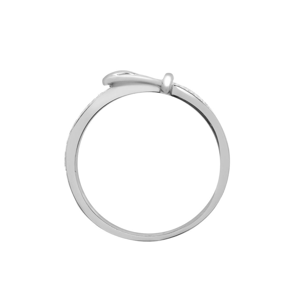 18ct White 0.34ct Diamond Buckle Ring
