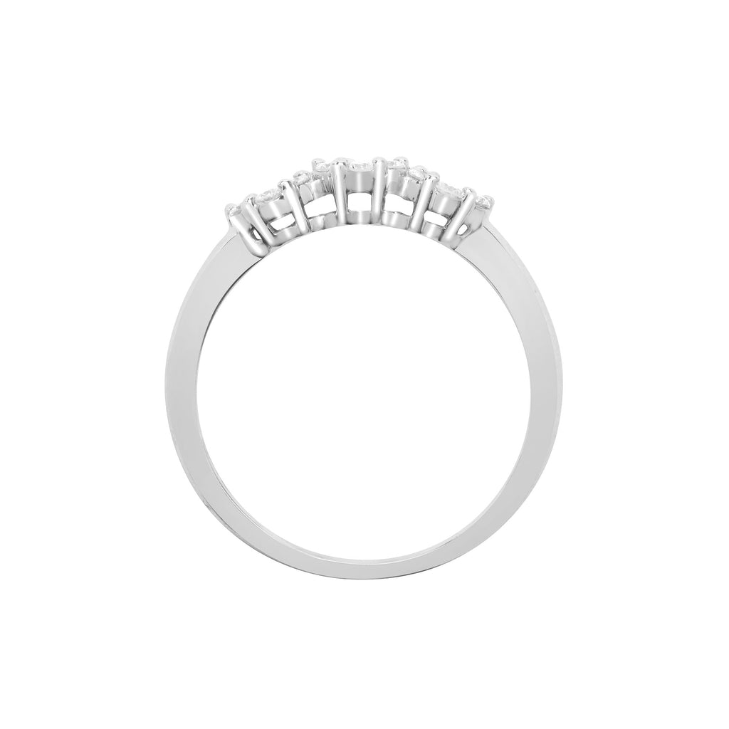 18ct White 0.45ct Diamond 3 x 7 Cluster Ring