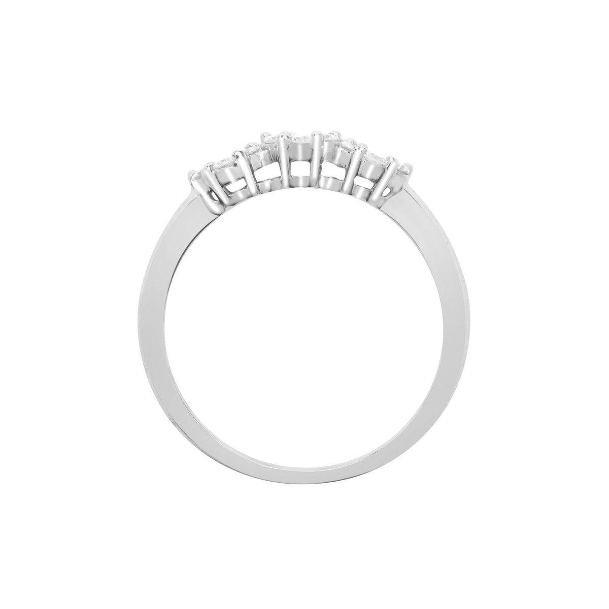 18ct White 0.45ct Diamond 3 x 7 Cluster Ring