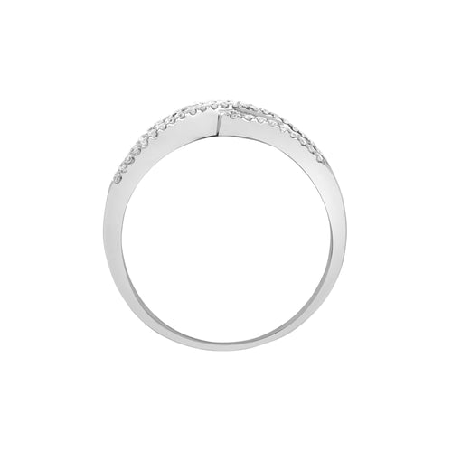 18 Karat Weißgoldring mit 0,69 Karat Diamanten im RBC- und Baguetteschliff