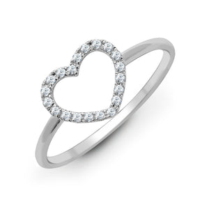 18ct White 0.14ct Diamond Heart Ring