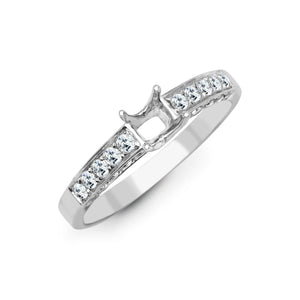 18ct White 0.52ct Diamond Semi Set Ring - Holds 1.00ct