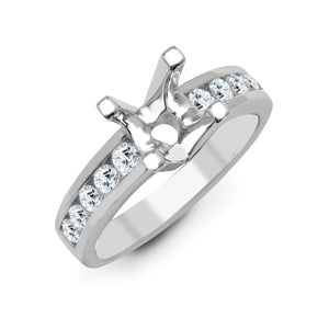18ct White 0.35ct Diamond Semi Set Ring - Holds 1.00ct