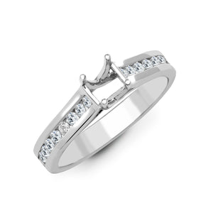 18ct White 0.50ct Diamond Semi Set Ring - Holds 0.75ct