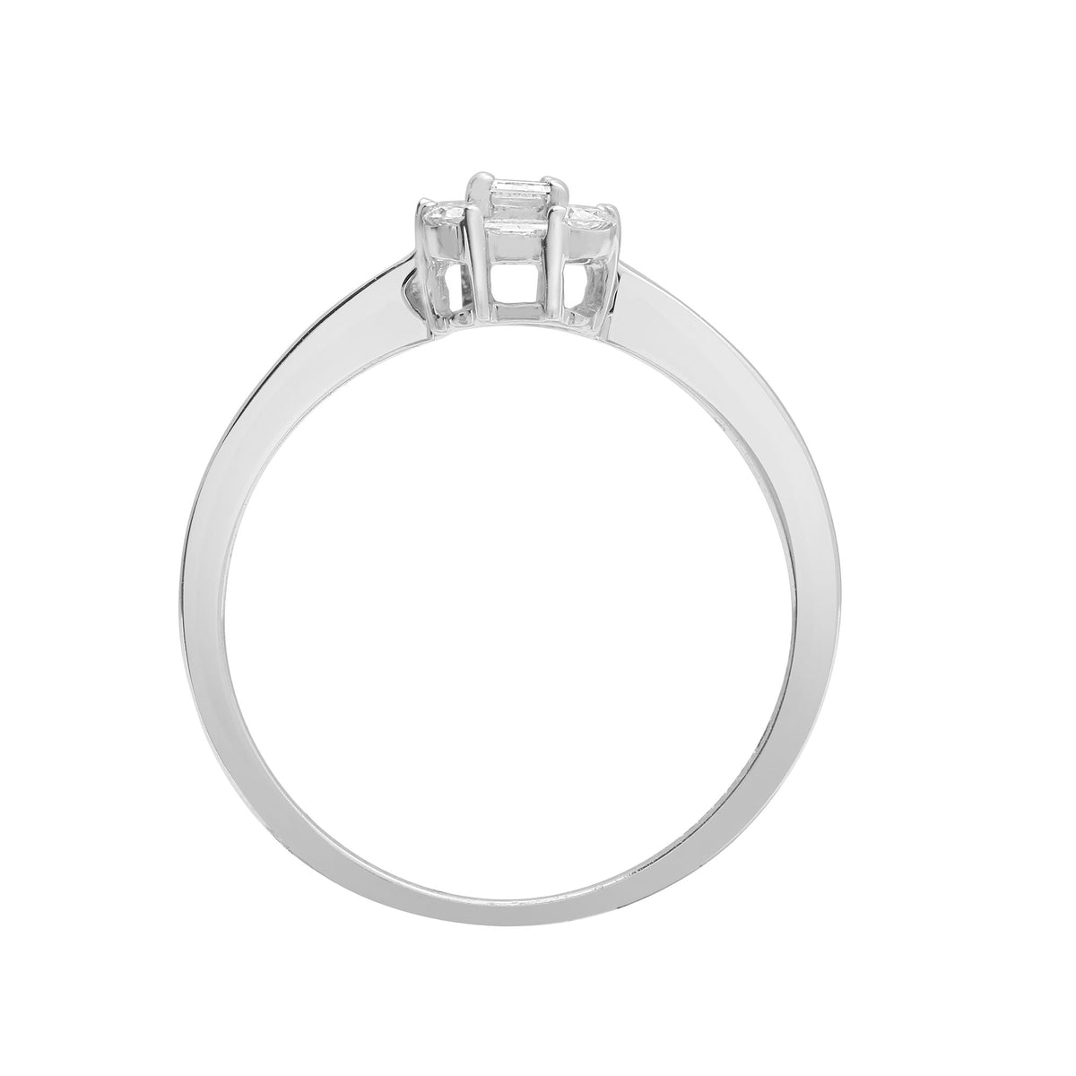 18ct White Gold 0.57ct Diamond RBC & Baguette Ring