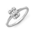 18ct White Gold 0.57ct Diamond RBC & Baguette Ring