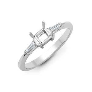 18ct White 0.14ct Diamond Semi Set Ring - Holds 1.00ct
