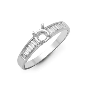 18ct White 0.26ct Diamond Semi Set Ring - Holds 0.25ct