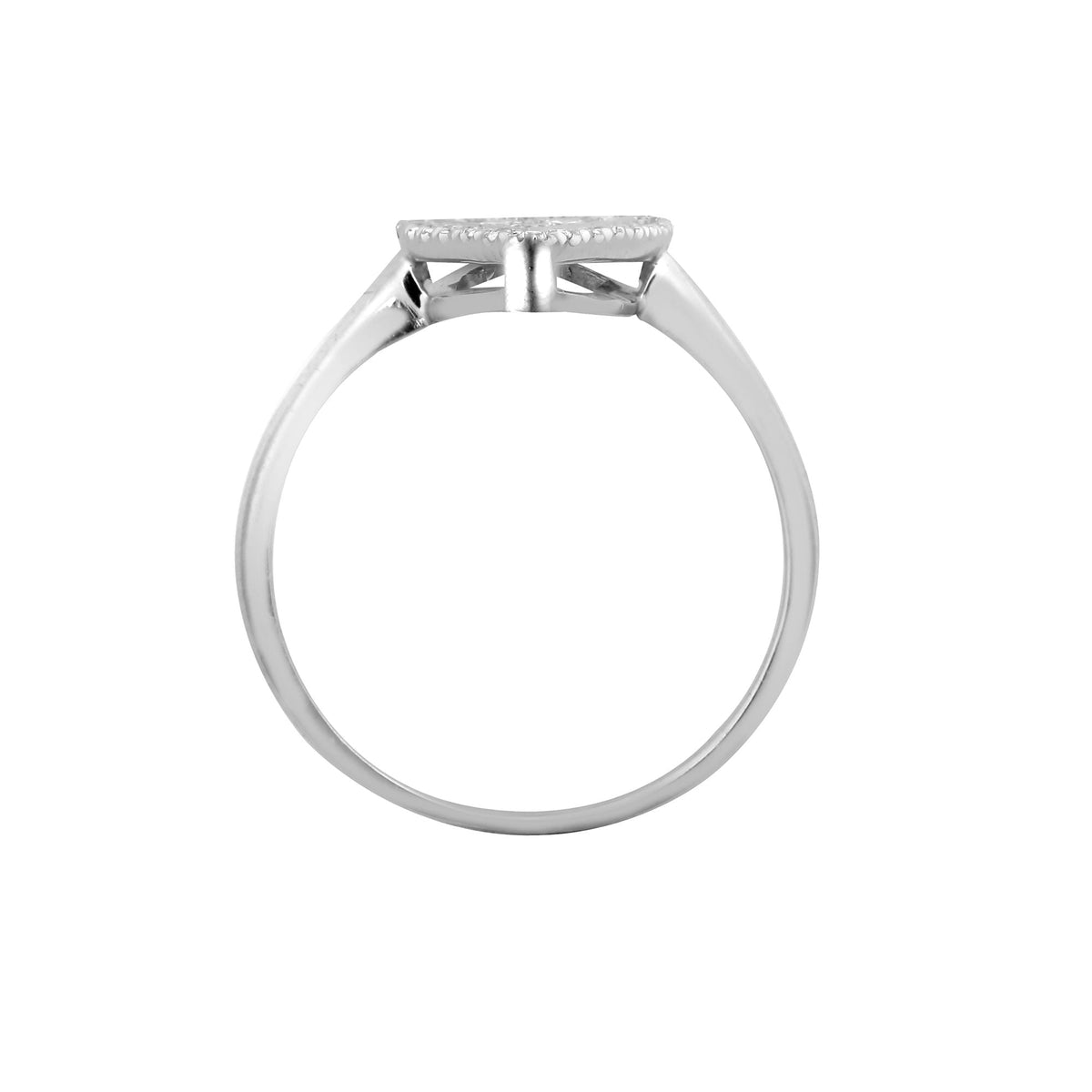  Anello a forma di pera con diamanti bianchi da 0,40 ct, 18 ct