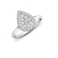  Anello a forma di pera con diamanti bianchi da 0,40 ct, 18 ct