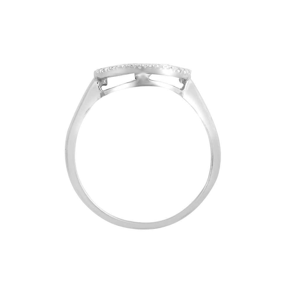 18 Karat weißer Diamant-Cluster-Kreisring mit 0,55 Karat