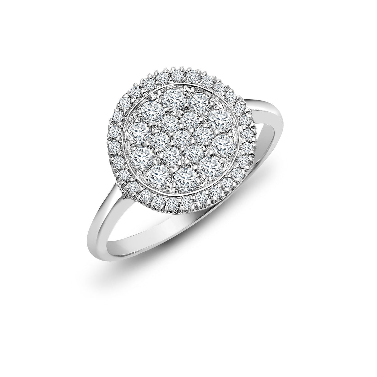 18ct White 0.55ct Diamond Cluster Circle Ring