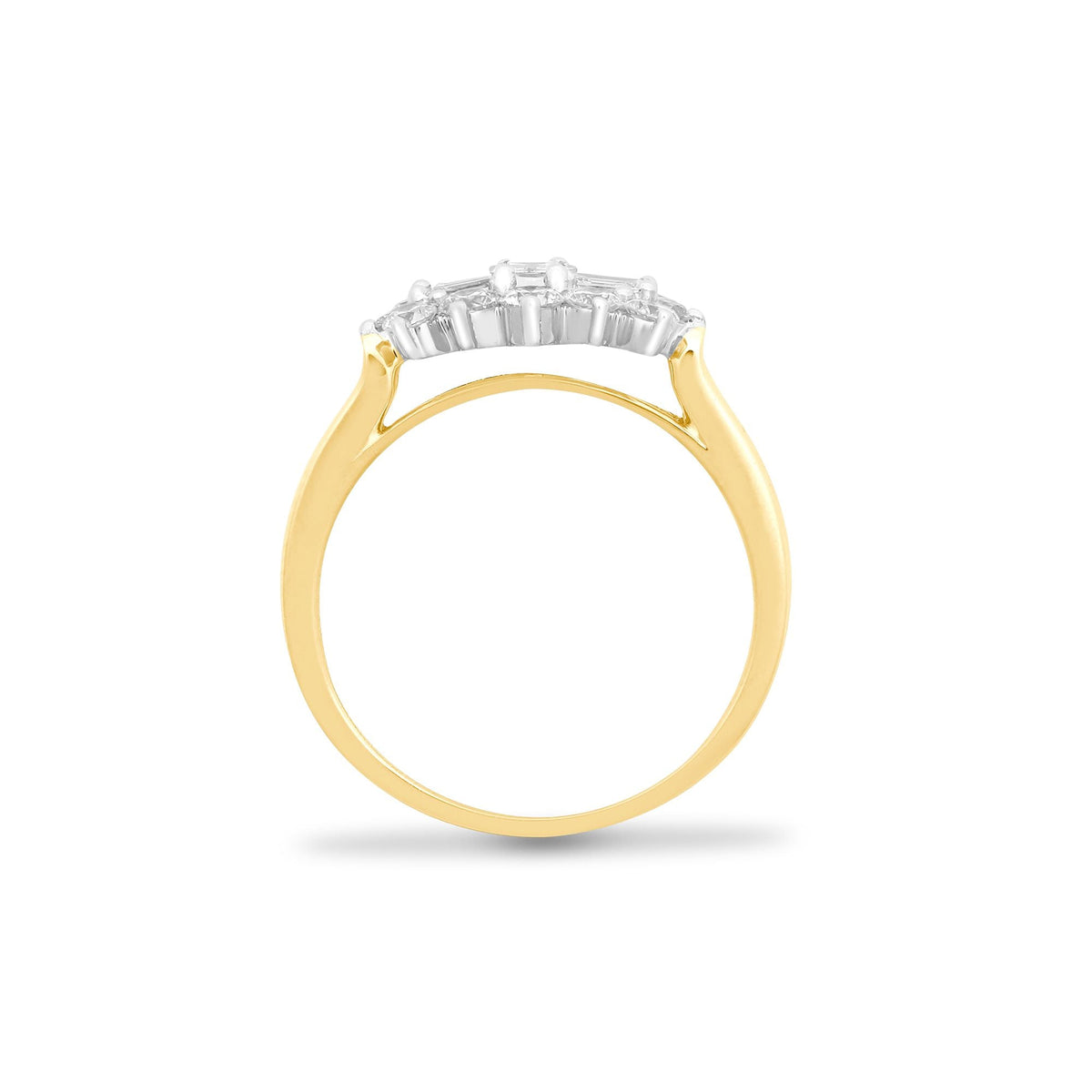 18ct Yellow & White 0.50ct Diamond Boat Ring