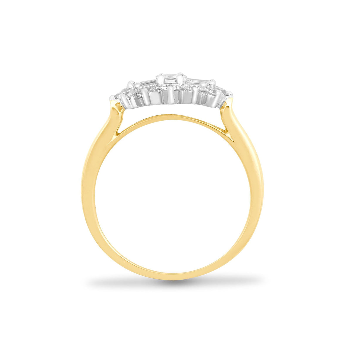 18ct Yellow & White 1.00ct Diamond Boat Ring
