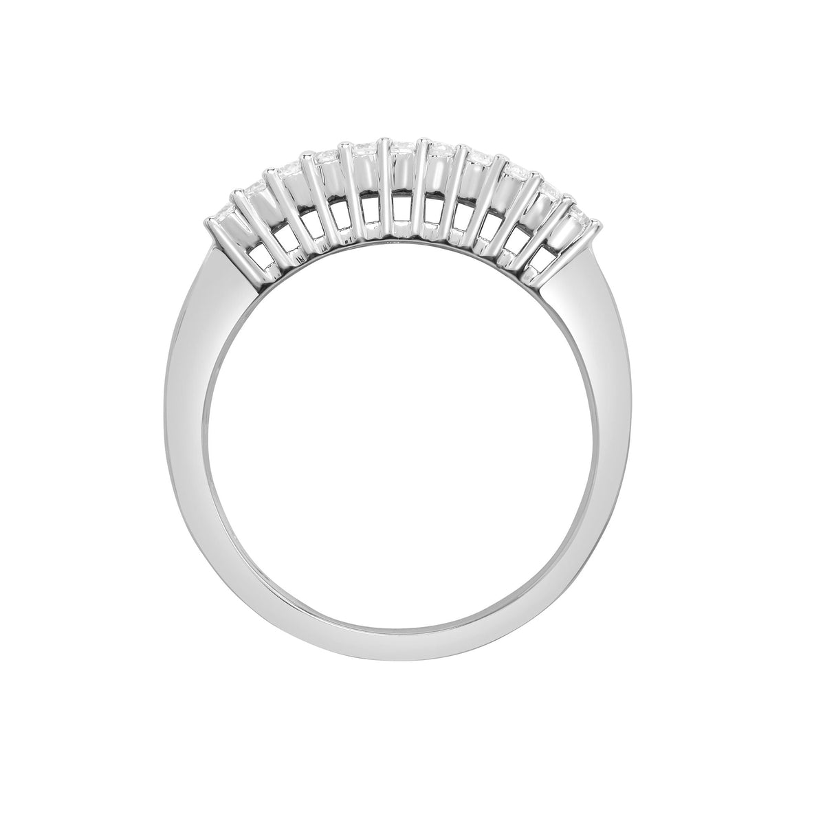 18ct White 1ct Round & Baguette Diamond Ring