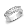 18ct White 1ct Round & Baguette Diamond Ring