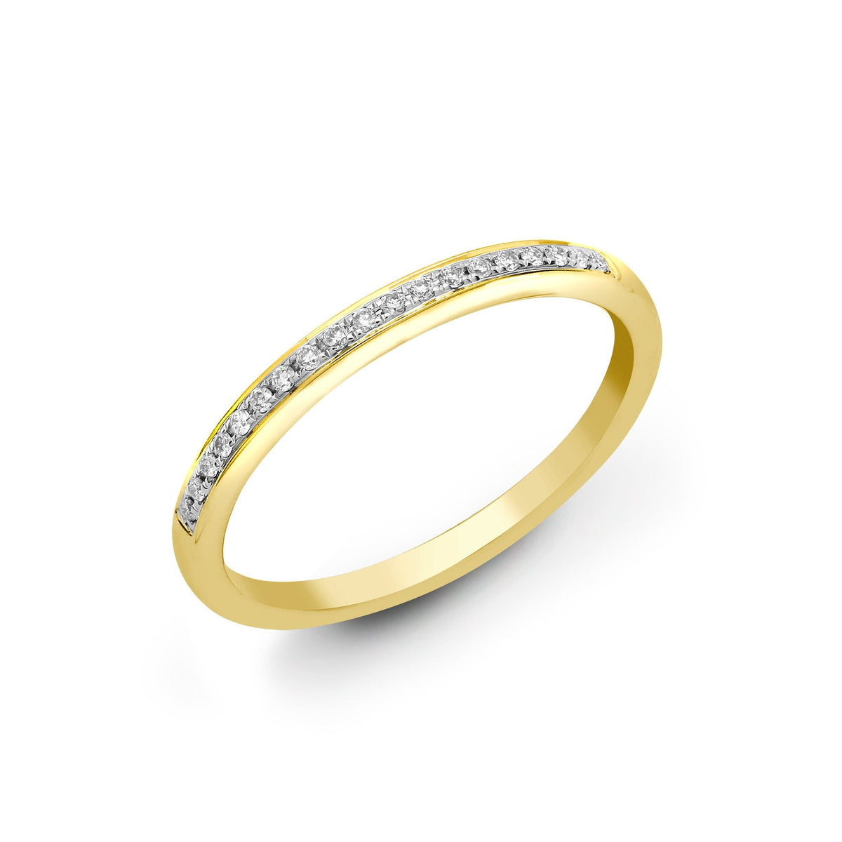 18ct Yellow 0.10ct Pave Set Diamond 1\2 Eternity Ring