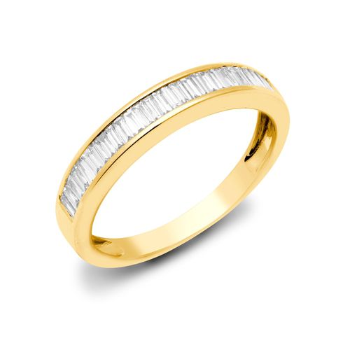 18ct Yellow 0.50ct Diamond Baguette 1\2 Eternity Ring
