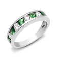 18ct White Diamond 0.55ct Emerald 0.65ct 1\2 Eternity Ring