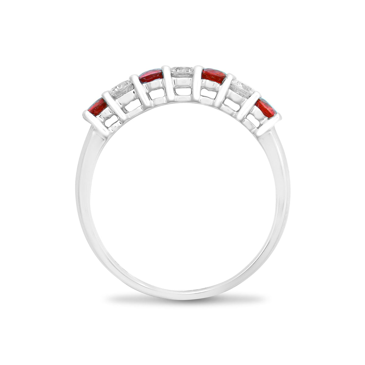 18ct White Diamond 0.33ct Ruby 0.45ct 1\2 Eternity Ring